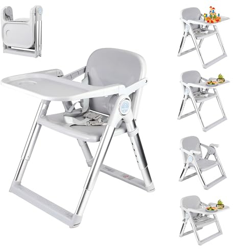ZUKKA 5-in1 Baby Tragbar Kinderhochstuhl für Babys und Kleinkinder mit Abnehmbarem Tablett-Höhenverstellbar Reise Hochstuhl,Sitzerhöhung, Lern- / Aktivitätstisch und Stuhl