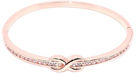 la mia luna nel pozzo Bracciale Oro Rosa Con Simbolo Dell'Infinito E Strass Di Brillanti Zirconi, Bracciale Rigido Oro, Bracciale Infinito, Regalo Perfetto, Gioiello Indimenticabile.