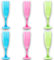 KORAT Set 6 Calici Vino in Plastica Infrangibile Colorati 280 ml per Tavolo Compleanno Festa Compleanno Matrimonio Bicchiere Acqua Flute