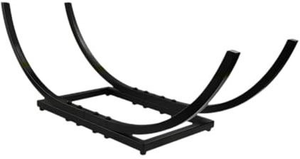 perfk Kaminholzständer, schwarz, stabil, abnehmbar, für drinnen und draußen, Kamindekoration, Metall-Organizer, Kaminholz-Lagerregal, 28x10x10 Inch