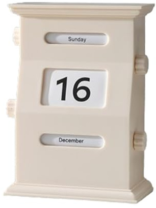 Retro-Tischkalender- – Datumsblöcke, Holzanzeige | Schreibtisch-Kalender | Organizer im Block-Stil, zeitloser Terminplaner für Zuhause, Büro, , Dekoration