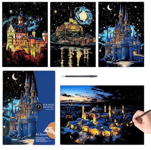 Kratzpapier | Kratzkunst Mal-Set - A3 Format Bunte Kratzbilder-Kunst Für Alle Kreatives Gestalten