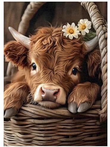 Artinhand 1000 Teile Puzzle für Erwachsene Highland Kuh Puzzles 70x50 cm | Tier Puzzle für Erwachsene und Kinder Heimdekoration Geburtstagsparty Geschenk Spielzeug