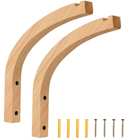 MiOYOOW Pflanzenhaken aus Holz, 2 Stück Pflanzenaufhänger Innenbereich Blumenampel Wandhalterung Blumenkorbhalterung für Laternen Im Innen- und Außenbereich, Gartenornamente