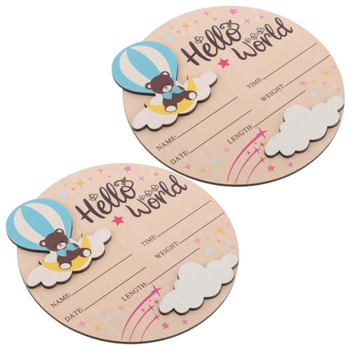 Hohopeti Set Erinnerungsstücke Fürs Babyzimmer Namensschild Fürs Kinderzimmer Schild Für Die Babyparty Schild Für Das Erste Foto Am Ersten Tag Holzschild