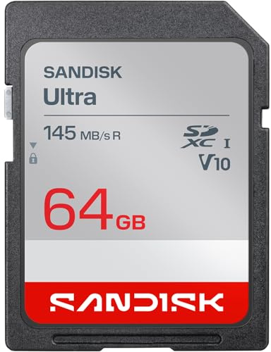 SANDISK Ultra Carte SDXC UHS-I 64 Go (Jusqu’à 145 Mo/s en Lecture, vidéo Full HD, V10, U1, C10) SANDISK Memory Zone App