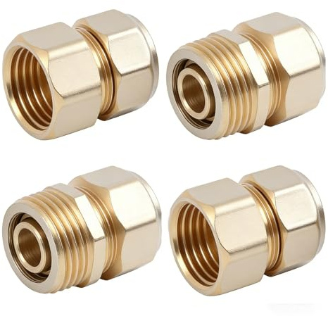 4PCS Raccord à Compression 16 mm x 1/2 AG, Raccord à Visser 16 x 2 en Laiton avec Bague Durable, Raccord à Visser Haute Performance pour Plomberie, Raccord à Compressionet Raccord pour Tube en Cuivre