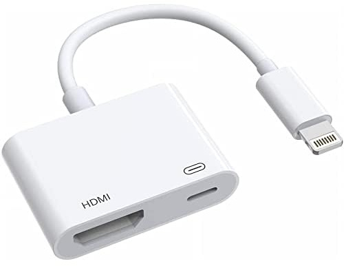 [Certifié Apple MFi] Adaptateur Apple Lightning vers HDMI pour iPhone vers TV, adaptateur AV numérique 1080p Câble de connecteur de synchronisation d'écran compatible avec iPhone 14 13 12 11 XS XR X 8