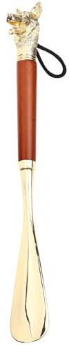 PACKOVE Chausse-Pied en Métal Extra-Long Tête de Chien, Conçu pour Personnes Âgées et Femmes, Embauchoir Solide pour Chaussures, pour Usage Quotidien