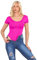 Hamishkane® Women’s Bodysuits, Round Neck Leotard, Short Cap Sleeve Body Suit, Stretch Bodysuits for Women UK, Plunge Bodysuit, T-Shirt Top Body Suits Women Neon Pink