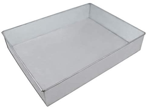 EUROTINS Rectangle Focaccia Baking Tray Cake Tin 16 x 12” Birthday, Anniversary Wedding Oblong Pan Mould (41 x 30 cm) - 5.08 cm deep