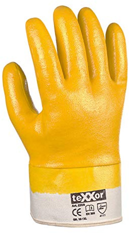texxor (12 Paar) Handschuhe Nitril-Handschuhe STULPE 12 x gelb 11