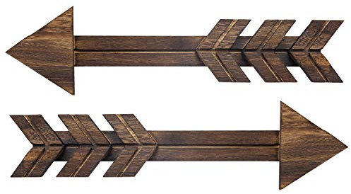 Dahey Lot de 2 Panneaux muraux en Bois Rustique en Forme de flèche 38 x 10 cm