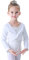 Soudittur Cache-Coeur de Danse Classique en Coton Hauts de Danse Manches Longues pour Enfants Filles Femmes (Blanc, 135-145 cm)