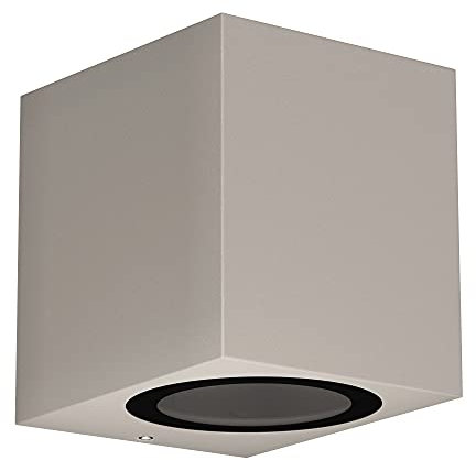 ledscom.de Wandleuchte ALSE für außen, IP54, Downlight, grau matt, eckig, 1x GU10 max. 35W