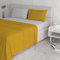 Italian Bed Linen Natürliche Farbe “Natural Colour” Bettwäsche Set, Baumwolle, Senf/Hellgrau, Doppelte