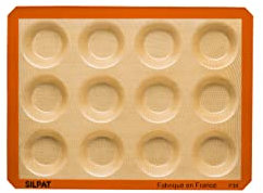 Silpat Moule 12 Tartelettes – Patisserie, Tarte, Quiche, Dessert - Cuisson Maîtrisée, Démoulage Facile – Moule Silicone Antiadhésif – Résistant, Réutilisable – Qualité Professionnelle, Polyvalent