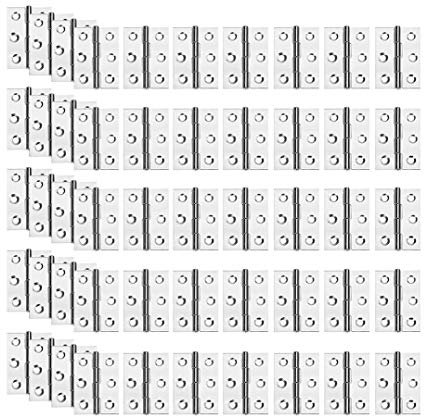 50 Stück Edelstahl Scharniere Steckverbinder,Edelstahlscharniere für Türen Mehrzweckscharnier, 44 x 32 mm, Edelstahl Scharniere für Türen, Fenster, Schränke, Kisten usw.