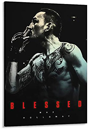 GNKIO MMA Max Holloway Leinwand Kunst Poster und Wand Kunst Bild Druck Moderne Familie Schlafzimmer Dekor Poster 24x36inch(60x90cm)