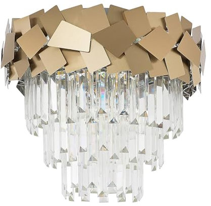 Lucande Deckenlampe Miraia (Design, Modern) in Gold/Messing aus Edelstahl (6 flammig E14) - Kristall Deckenleuchte Lampe Wohnzimmerleuchte