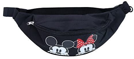 Disney Peeking Mickey Mouse and Minnie Mouse Bumbag Waist Pack, Black