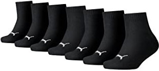 PUMA KIDS Quarter Socken Sneaker Gr. 23 - 42 für Mädchen und Jungen 7 Paar , Farbe:Black, Socken & Strümpfe:31-34