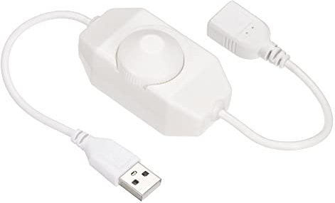 sourcing map Striscia LED Dimmer Interruttore 5V DC USB Femmina a Maschio Cavo di Prolunga con Interruttore Rotativo Controller per Strisce LED Luci Bianco
