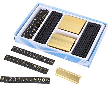 Haptufer 19 Gruppen Gold-Ton Metall, arabische Ziffern zusammen Preisschilder