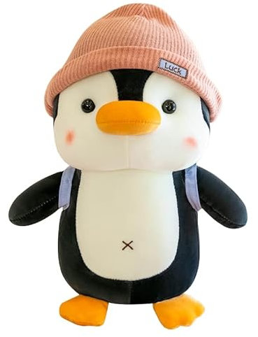 Uposao Pinguin Kuscheltier, 23cm Cartoon Plüsch Kuscheltier Pinguin Stofftiere Plüschtierkissen Tiere Plüschtier Spielzeug Zierkissen Weiches Schlafkissen Geburtstagsgeschenk für Kinder Erwachsene