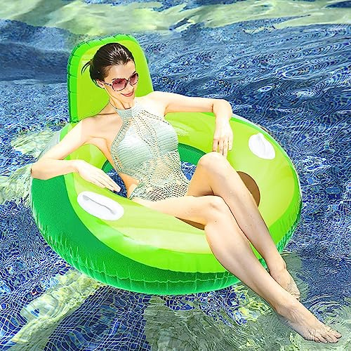 Dmenwei Pool Inflatables for Adults, Inflatable Swimming Pool Float Ring with Handholds, Water Fun Giant Blow Up Summer Beach Swim Raft Adults