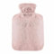Wärmflasche mit Weichem Bezug 2L Bettflasche Flauschig PVC Heißwasserbeutel ideal zur Schmerzlinderung Sichere und Haltbare Beste Geschenk für Frauen und Erwachsene (Rosa)