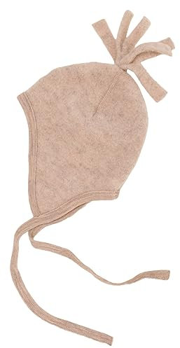 Engel-Natur Baby Mütze aus flauschigem Schurwoll-Fleece kbT (Sand, 74-80)