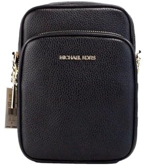 Michael Kors Damen Crossbody M Solid Black/Gold Jet Set Travel Medium Crossbody, Einfarbiges Schwarz/Gold, Jet Set Travel Medium Crossbody