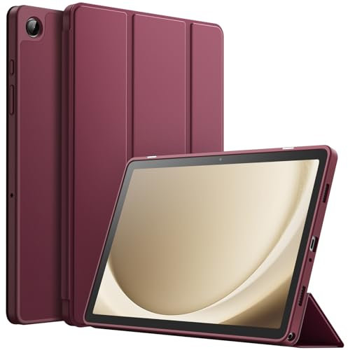 JETech Hülle für Samsung Galaxy Tab A9+ / A9 Plus 11 Zoll 2023, Weiche TPU Tri-Fold Ständer Tablet Schutzhülle, Auto Wachen/Schlafen (Burgunderrot)