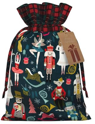 Weihnachts-Geschenktüten, wiederverwendbare Weihnachtstaschen für Geschenke, Weihnachts-Geschenktüten, Weihnachts-Party-Tasche, Großpackung für Damen, Nussknacker, Ballett, Weihnachten, Tanz