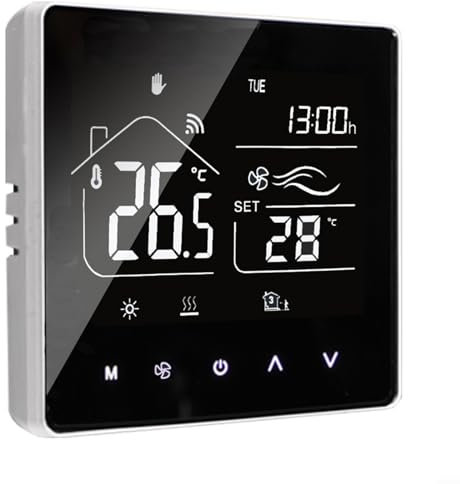 Home Intelligent Constant Temperature Controller, Support Programmer/Voice/Remote Smart Heating Control(White wifi)