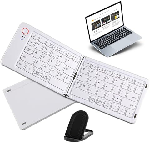 Maciun Folding Keyboard - Foldable Mobile Keyboard, Portable, Ultra Slim Folding Keyboard for Most Tablets, Laptops and Smartphones, Supports 3 Devices