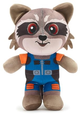 Disney Store Offizielles Rocket Raccoon Kuscheltier mit Beschwertem Beutel, Guardians of The Galaxy, 26cm, Kuschelige Plüschfigur für Kinder, Geeignet für Alle Altersgruppen