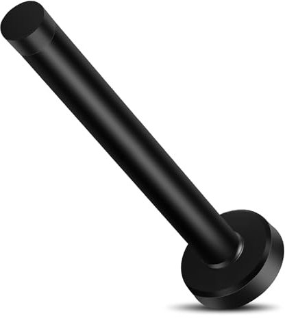 8 Inch Door Stop, Extra Long Door Stopper, Wall Mounted, Black Doorstops Extended Door Holder Protection, Stainless Steel Door Stops Bumper Rubber Tips Sound Dampening