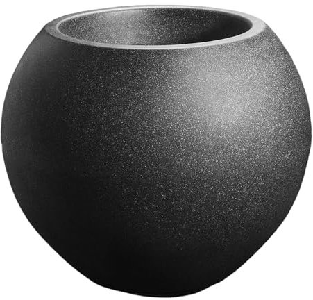 Sesua Pflanztopf Blumentopf rund Kugel Ø 40cm Höhe 34cm Kunststoff für Außen und Innen (anthrazit)