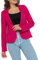 Ballandoro Blazer Femme Élégant Semi-Ajusté sans Poches, Veste Courte Chic pour Tailleur Ensemble Pantalon, Vêtement Femme Décontracté et de Bureau, Fuchsia, XL