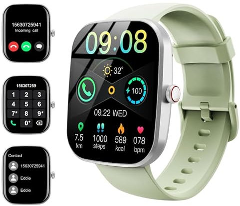 Smartwatch Damen Herren, 1.91'' Zoll HD Smart Watch mit Bluetooth Anrufe, Fitness Tracker mit 110+ Sportmodi, Herzfrequenz SpO2 Schlafmonitor Schrittzähler, IP68 Wasserdicht Fitnessuhr für Android iOS
