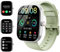 Reloj Inteligente Hombre Mujer, 1.91 Smartwatch con Llamadas Bluetooth, Pulsómetro, Monitor de Sueño, Podómetro, 110+ Modos Deportivos Smart Watch, Pulsera Actividad Impermeable IP68, Plateado-Verd