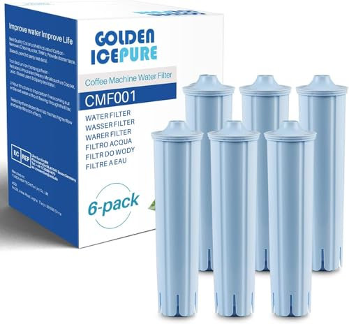 GOLDEN ICEPURE NSF-zertifizierter vollautomatischer Kaffeemaschinen-Wasserfilter-Ersatz für Jura® Blue Filterpatrone, kompatibel mit ENA®, Packung mit 6 (Nicht für E6, E8)