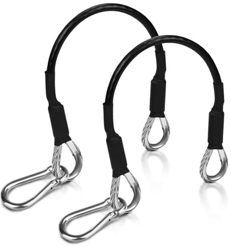 10in/25.4cm Gym Pull Down Rope with Carabiner, Triceps Push Pull Down Rope Cord, Home Gym Pulley Machine Cable, Handle Extension Accessories, Exercise Machine Attachments Pulley System Accessories