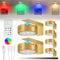 Lightsjoy LED Bilderleuchte Kabellos 6Pack Bilderleuchte Akku USB Aufladbar Goldene RGB Dimmable Bilderrahmen Beleuchtung licht mit Fernbedienung, Dart Beleuchtung magnetische Bilderlampe mit Timer