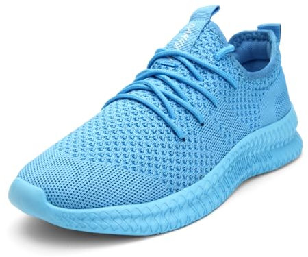 EGMPDA Damen Walkingschuhe Laufschuhe Wanderschuhe Sneaker Sport Trekking Turnschuhe Workout Jogging Outdoor Running Straßenlaufschuhe Freizeit Damen Leichtgewichts Atmungsaktiv Schuhe Hellblau 39
