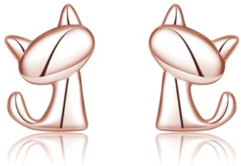 SLUYNZ 925 Sterling Silber Katze Ohrstecker für Damen Mädchen süße Katze Ohrstecker Tier Ohrringe Katze Schmuck für Katzenliebhaber