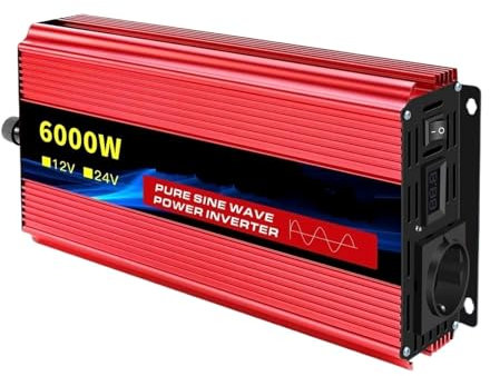Convertisseur Onduleur DC 12V/24V vers AC 220V 50Hz Onduleur À Onde Sinusoïdale 1600W-8000W Adaptateur Convertisseur De Chargeur Prise UE Onduleur(6000W EU,24V_Europe)
