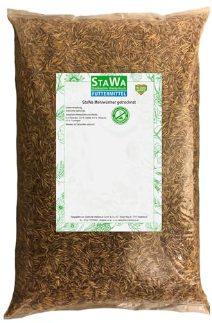 StaWa Mehlwürmer getrocknet für Vögel & Hühner, 51% Rohprotein, 5 kg